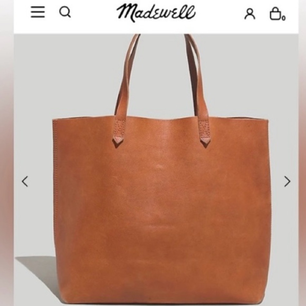 Madewell Brown Leather Transport Tote Bag